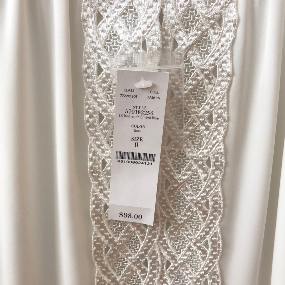 White house black market lined off-white blouse - Picture 3 of 5